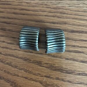 Elegant Gold and Black Striped Earrings